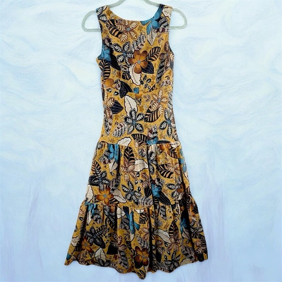 Coldwater Creek Multicolor Floral Mini Dress Sleeveless Drop Waist Beaded Size 8 - Picture 2 of 12